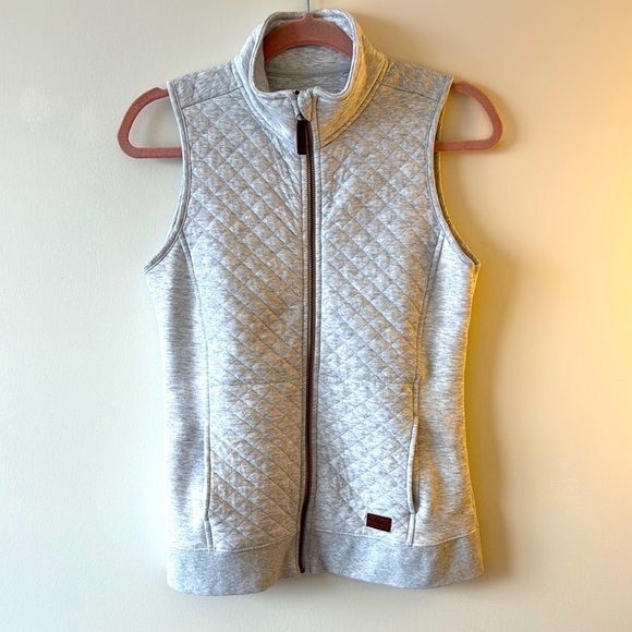 L.L. Bean Gray Quilted Vest with Stand-Up Collar - Picture 1 of 4